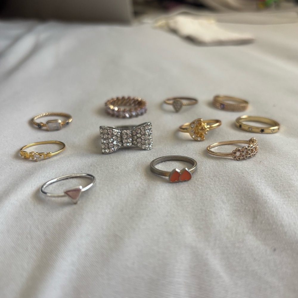 Set of 11 Gold and Silver Ring Set